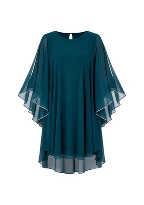 FRANK LYMAN cape-sleeve mini dress - Blue