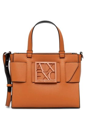 Armani Exchange logo-plaque tote bag - Orange