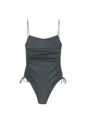 MC2 Saint Barth Eliya strass-embellished ruched swimsuit - Grey