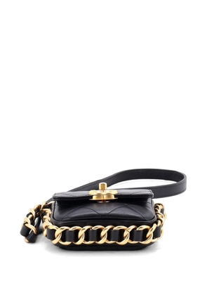 CHANEL Pre-Owned Framing Chain Flap Bag Quilted Calfskin Mini crossbody bag - Black