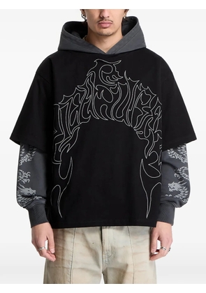 Pleasures Dragon layered hoodie - Black