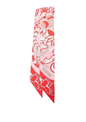 Hermès Pre-Owned 2024 Folklore Silk Twilly Scarf scarves - Red