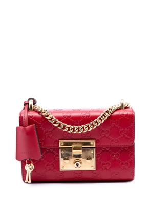 Gucci Pre-Owned 2016-2026 Small Guccissima Padlock crossbody bag - Red