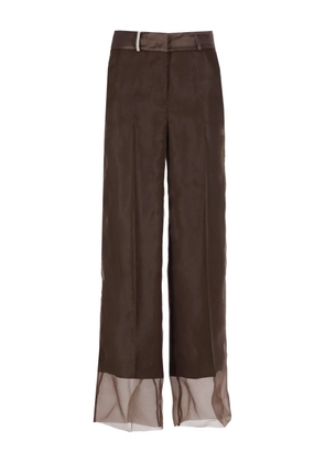 Peserico hem-detail trousers - Brown