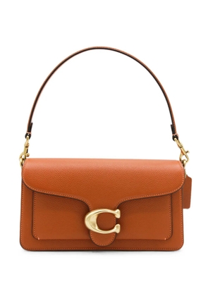 Coach logo-plaque leather shoulder bag - Brown