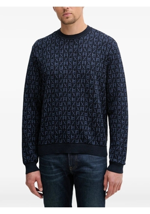 Armani Exchange monogram-pattern sweater - Blue