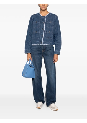 Karl Lagerfeld frayed-edge denim jacket - Blue