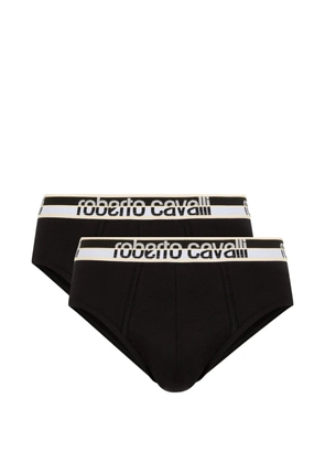 Roberto Cavalli logo-waistband briefs (pack of two) - Black