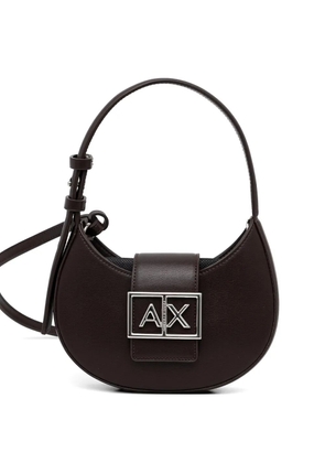 Armani Exchange mini logo-plaque crossbody bag - Brown