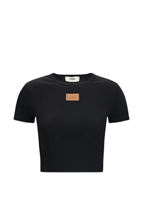 FENDI ribbed logo-patch T-shirt - Black