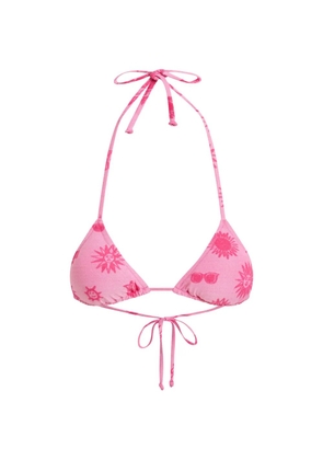 Moschino sun-print triangle bikini - Pink