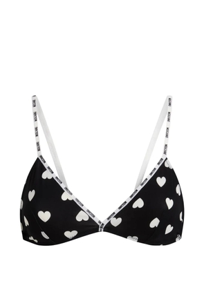 Moschino heart-print logo-trim bra - Black