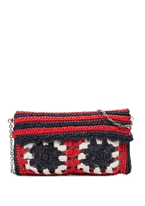 Miu Miu Pre-Owned 2009-2026 Multicolor Raffia Crochet Wallet on Chain crossbody bag - Multicolour