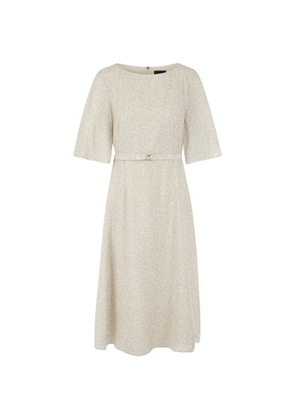 MARCCAIN animal-pattern belted midi dress - Neutrals