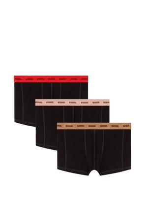 Diesel logo-waistband three-pack boxer briefs - Black