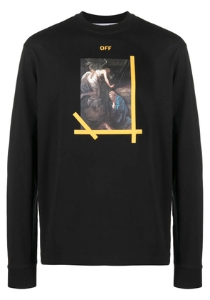 Off-White painting-print long-sleeve T-shirt - Black