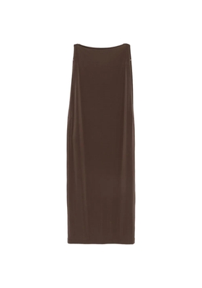 Issey Miyake sleeveless boat-neck dress - Brown