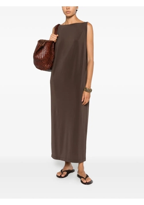 Issey Miyake sleeveless boat-neck dress - Brown