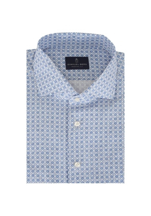 EMANUEL BERG geometric-print long-sleeves button-down shirt - Blue