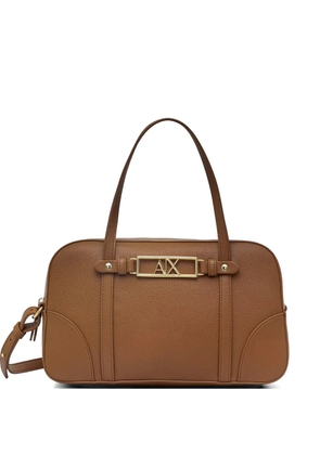 Armani Exchange logo-plaque tote bag - Brown