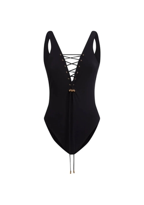 Moschino lace-up swimsuit - Black