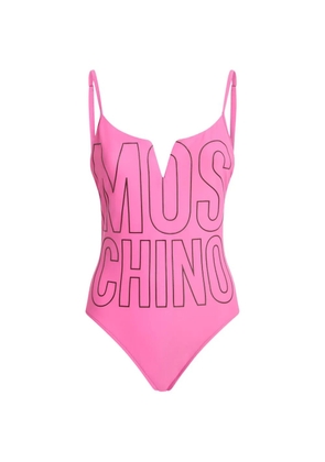Moschino logo-print swimsuit - Pink
