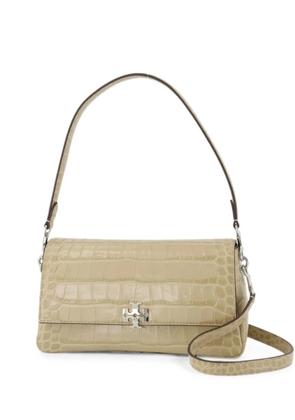Tory Burch small Charlie croc-effect shoulder bag - Neutrals