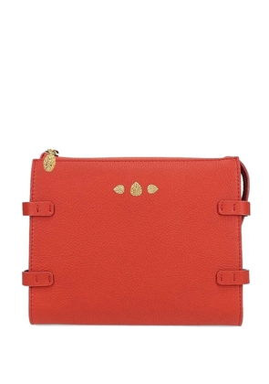 Tyler Ellis Dean pebbled leather-messenger bag - Orange