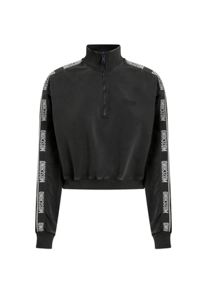 Moschino quarter-zip logo-tape sweatshirt - Black