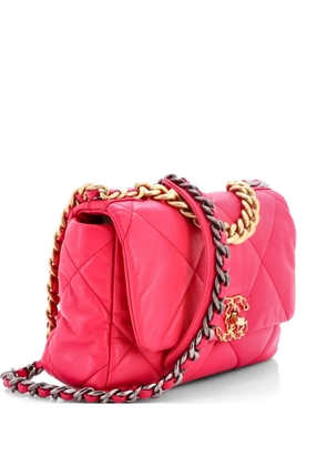 CHANEL Pre-Owned 19 Flap Bag Quilted Leather Medium crossbody bag - Pink