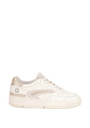 D.A.T.E. Torneo glitter-panelled leather sneakers - White