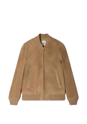 SANDRO zip-up split suede jacket - Brown