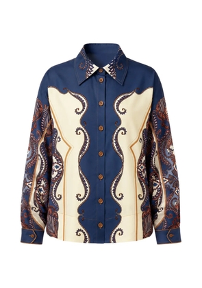 FARM Rio Sand Arabesque organic cotton shirt - Blue