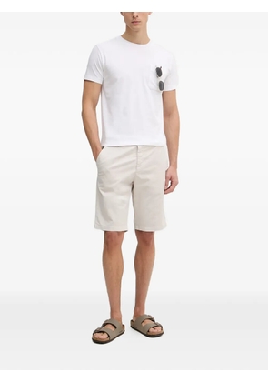 Trussardi logo-embroidered pocket T-shirt - White