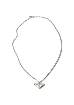 Prada enameled metal necklace - Silver