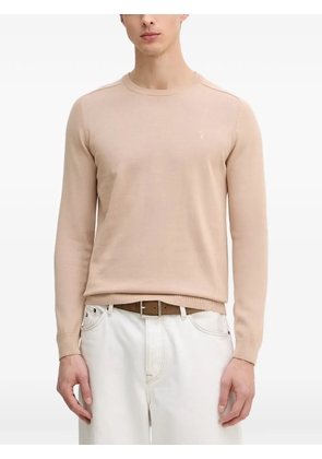 Trussardi logo-embroidered crew-neck sweater - Neutrals