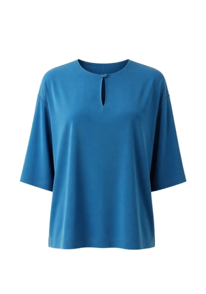 Max Mara keyhole-detail short-sleeve blouse - Blue