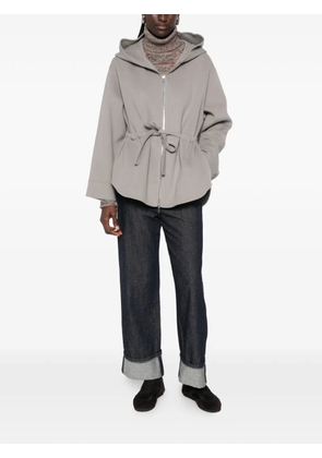 'S Max Mara Monia hooded belted jacket - Grey