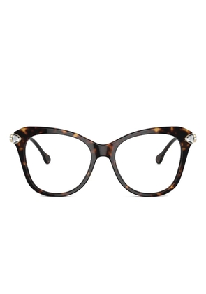 Swarovski Eyewear crystal-embellished cat eye-frame glasses - Brown
