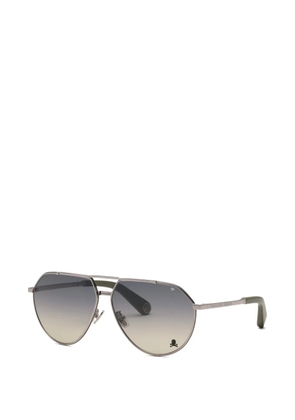 Philipp Plein skull-motif pilot sunglasses - Grey