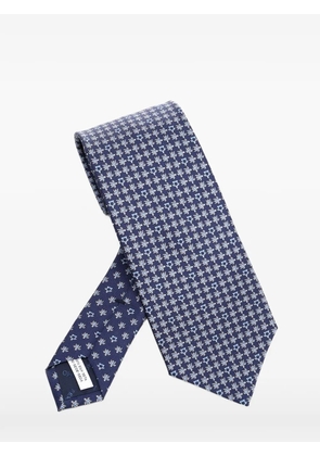 Ferragamo Gancini turtle-print silk tie - Blue