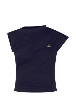 Vivienne Westwood Orb-embroidered draped top - Blue