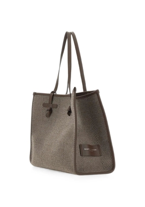 MARCELLA CLUB Marcella herringbone-pattern tote bag - Brown