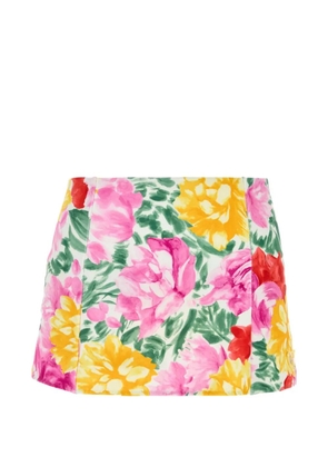 Chloé floral-print swim skirt - White