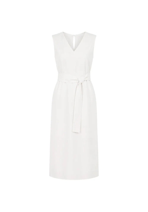 Calvin Klein belted V-neck dress - White