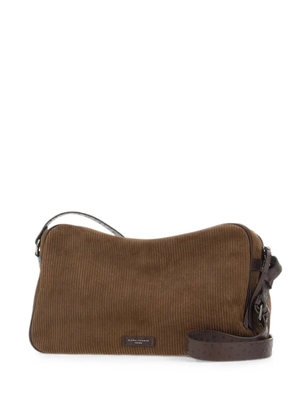 GIANNI CHIARINI Cora ribbed suede shoulder bag - Brown