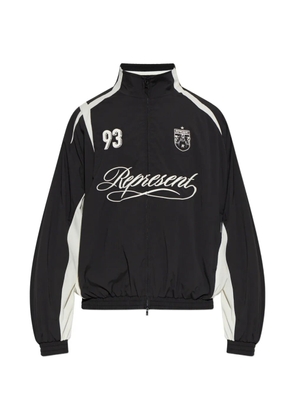 Represent logo-embroidered panelled jacket - Black