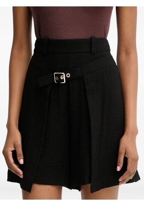 SIMONA CORSELLINI buckle-detail textured shorts - Black