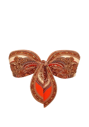 ZIMMERMANN Mahon paisley-print bikini top - Orange