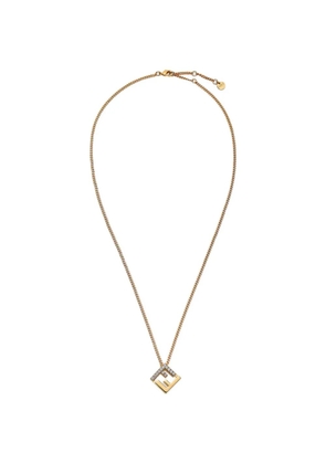 FENDI Forever crystal-embellished FF motif necklace - Gold